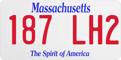 MA license plate 187LH2