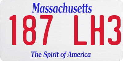 MA license plate 187LH3