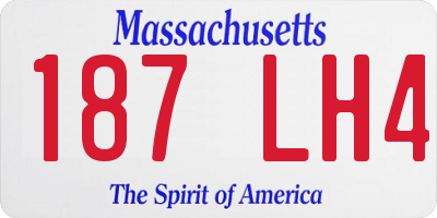 MA license plate 187LH4