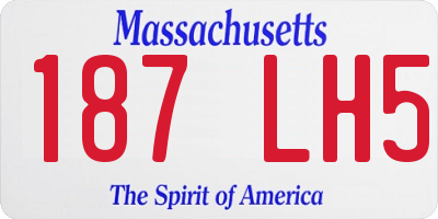 MA license plate 187LH5