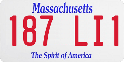 MA license plate 187LI1