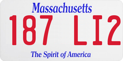 MA license plate 187LI2