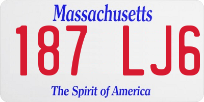 MA license plate 187LJ6