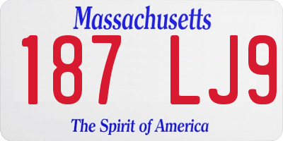 MA license plate 187LJ9