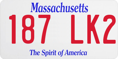 MA license plate 187LK2