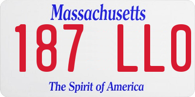 MA license plate 187LL0