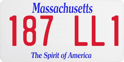 MA license plate 187LL1