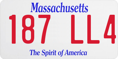 MA license plate 187LL4