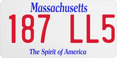 MA license plate 187LL5