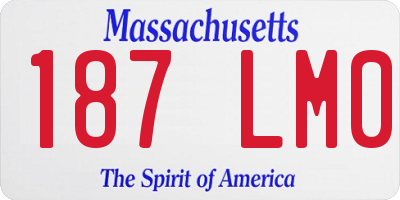 MA license plate 187LM0