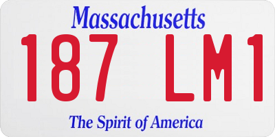 MA license plate 187LM1