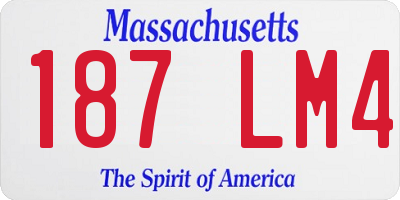 MA license plate 187LM4