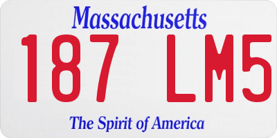 MA license plate 187LM5