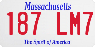 MA license plate 187LM7
