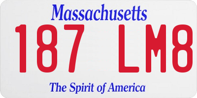 MA license plate 187LM8