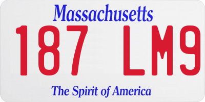 MA license plate 187LM9