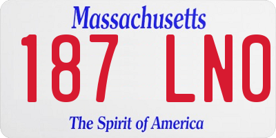 MA license plate 187LN0