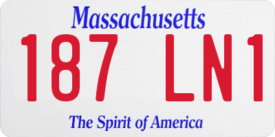 MA license plate 187LN1