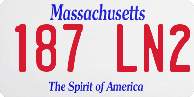 MA license plate 187LN2