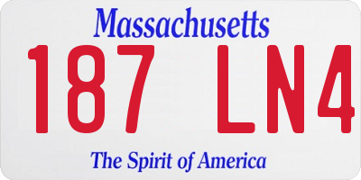 MA license plate 187LN4