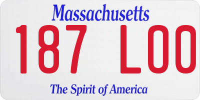 MA license plate 187LO0