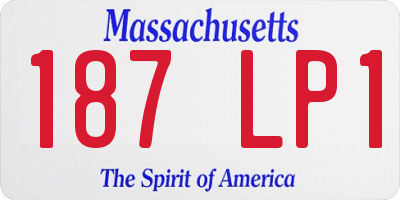 MA license plate 187LP1