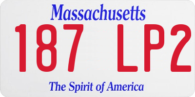 MA license plate 187LP2
