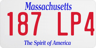 MA license plate 187LP4