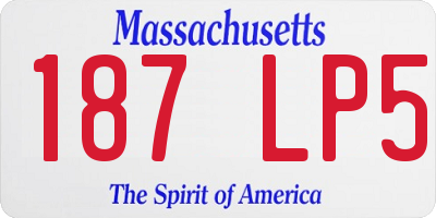 MA license plate 187LP5