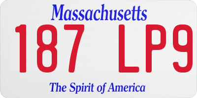 MA license plate 187LP9