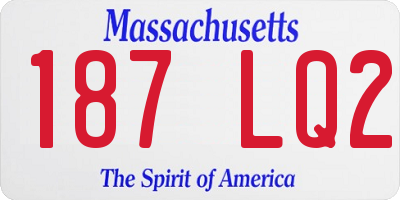 MA license plate 187LQ2