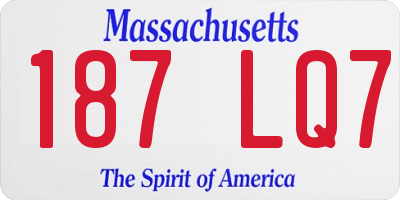 MA license plate 187LQ7