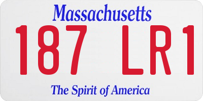 MA license plate 187LR1