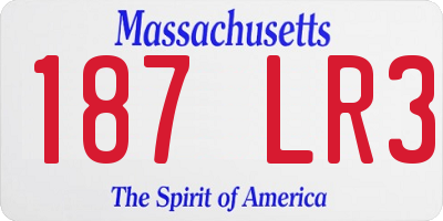 MA license plate 187LR3