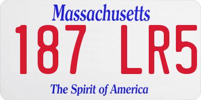MA license plate 187LR5