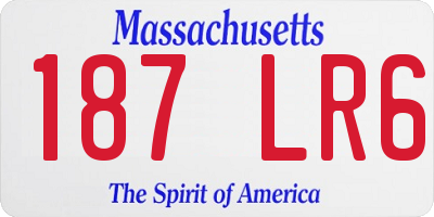 MA license plate 187LR6