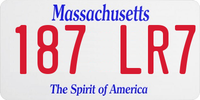 MA license plate 187LR7