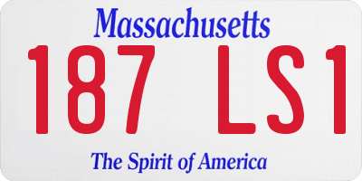 MA license plate 187LS1