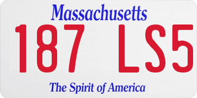 MA license plate 187LS5