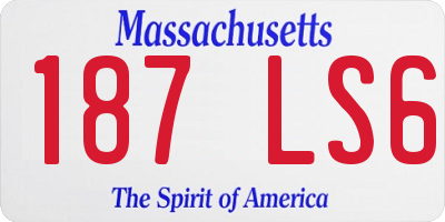 MA license plate 187LS6
