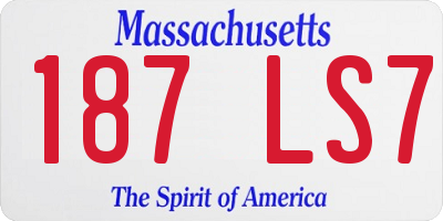 MA license plate 187LS7