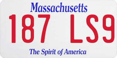 MA license plate 187LS9