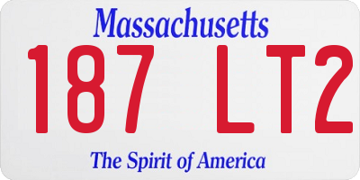 MA license plate 187LT2