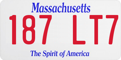 MA license plate 187LT7