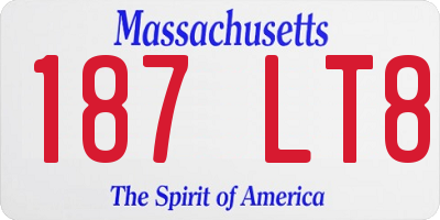 MA license plate 187LT8