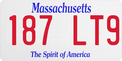 MA license plate 187LT9
