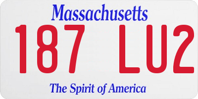 MA license plate 187LU2