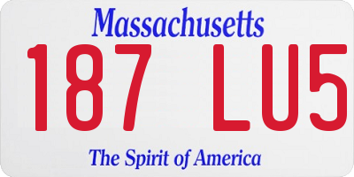 MA license plate 187LU5
