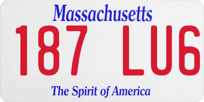MA license plate 187LU6