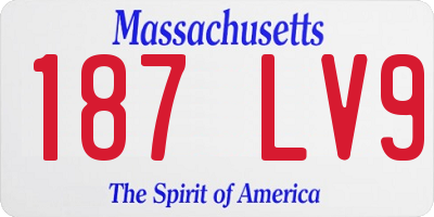 MA license plate 187LV9